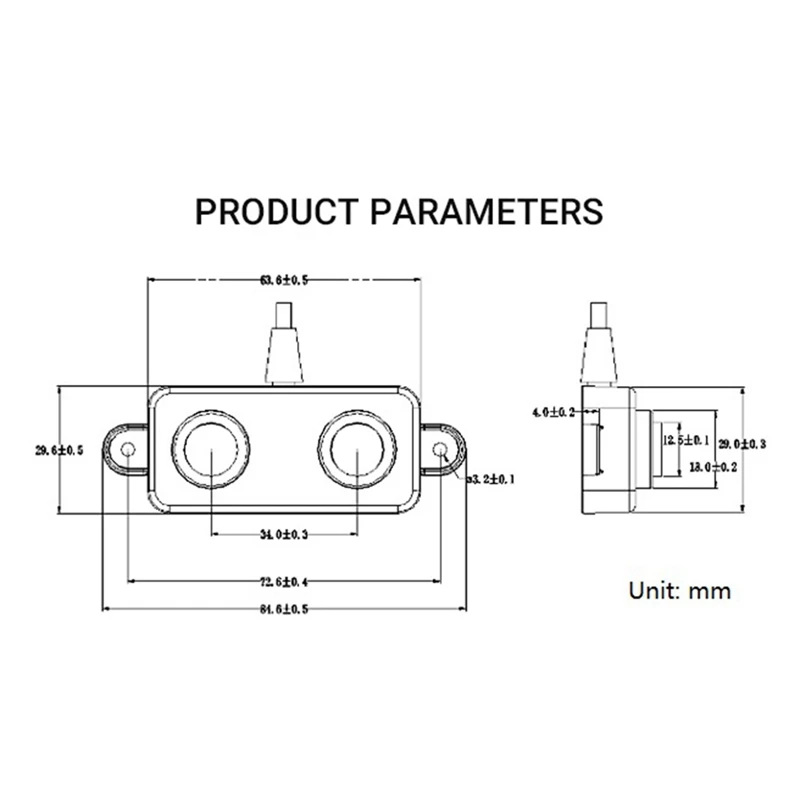 Sensor de rango ultrasónico IP67 impermeable UART 3-450Cm para medir el nivel de agua para Arduino Raspberry Pi, duradero y fácil de usar