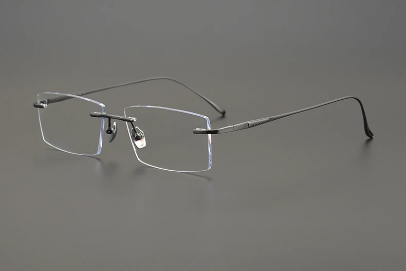 2026 Pure Titanium Ultra-Light Square Rimless Glasses Frame Men Women Fashion Business Rectangle Daily Eyeglasses Eyeware Gafas
