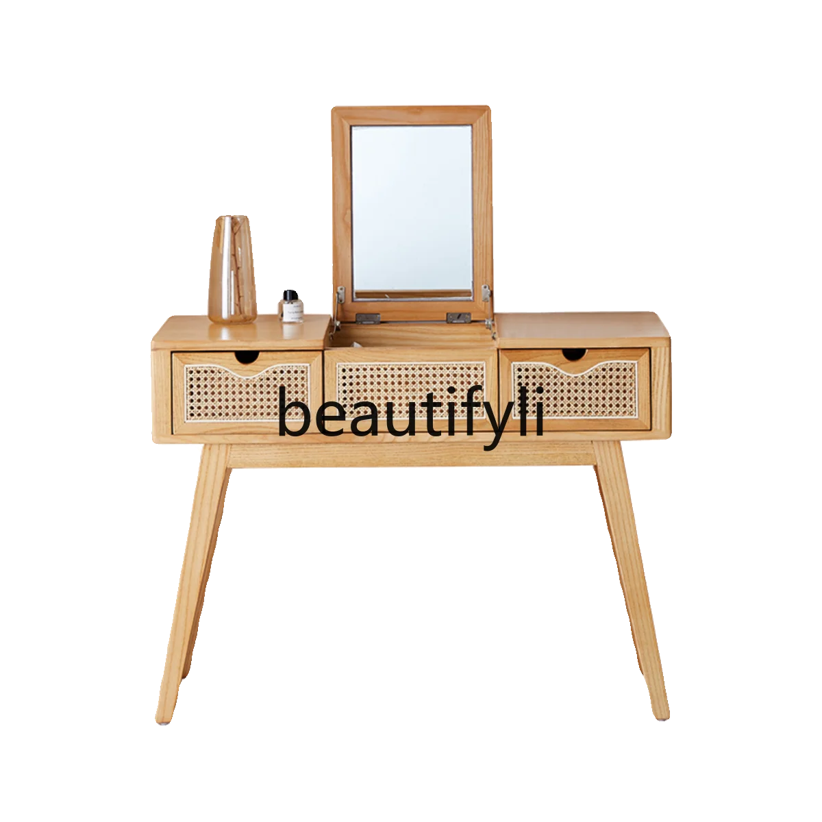 

Rattan Nordic dresser bedroom modern simple natural rattan homestay makeup table