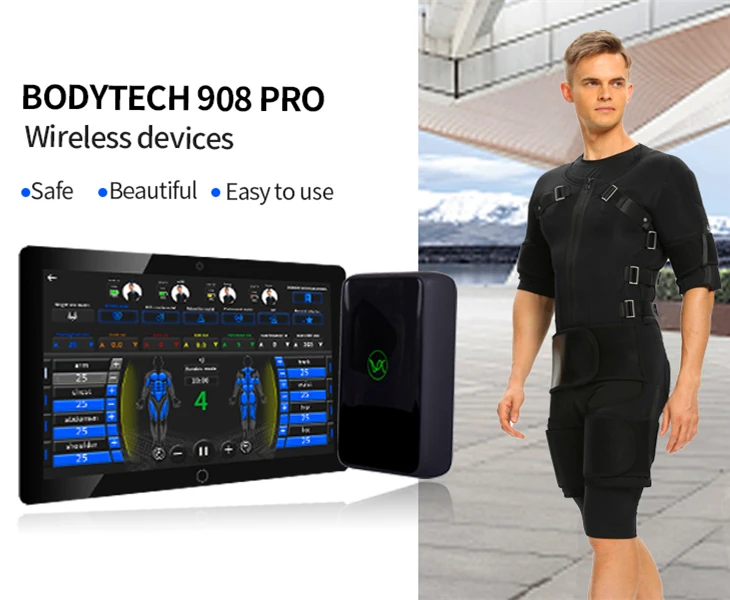 Smart Gym Wearable System: Wireless EMS Muscle Stimulation Suit with Mobile App Connectivity for PT Sessions
