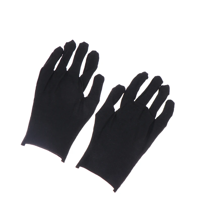 Gants pratiques de longueur de poignet de bijoux, gants noirs, travail pour la protection, inspection de pièce de monnaie pour récupérer des bijoux, 1 paire