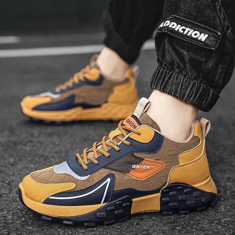 

Men's Shoes New Breathable Mesh Shoes Men's Trendy Versatile Thick Sole Sports and Casual Shoes Botas De Moto Para Mujer
