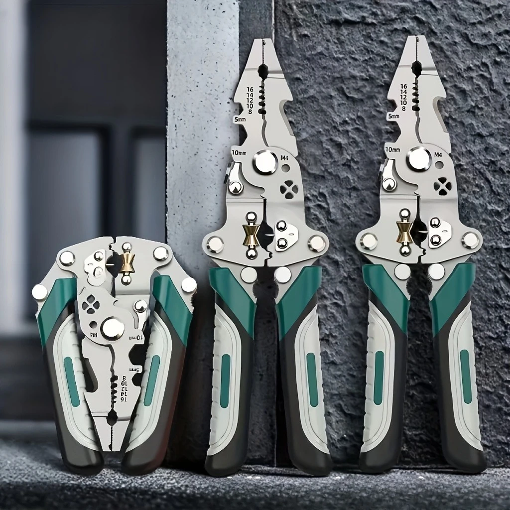 Professional Electrician Multi-Function Wire Stripper, Suitable for Stripping, Cutting, and Portable Storage