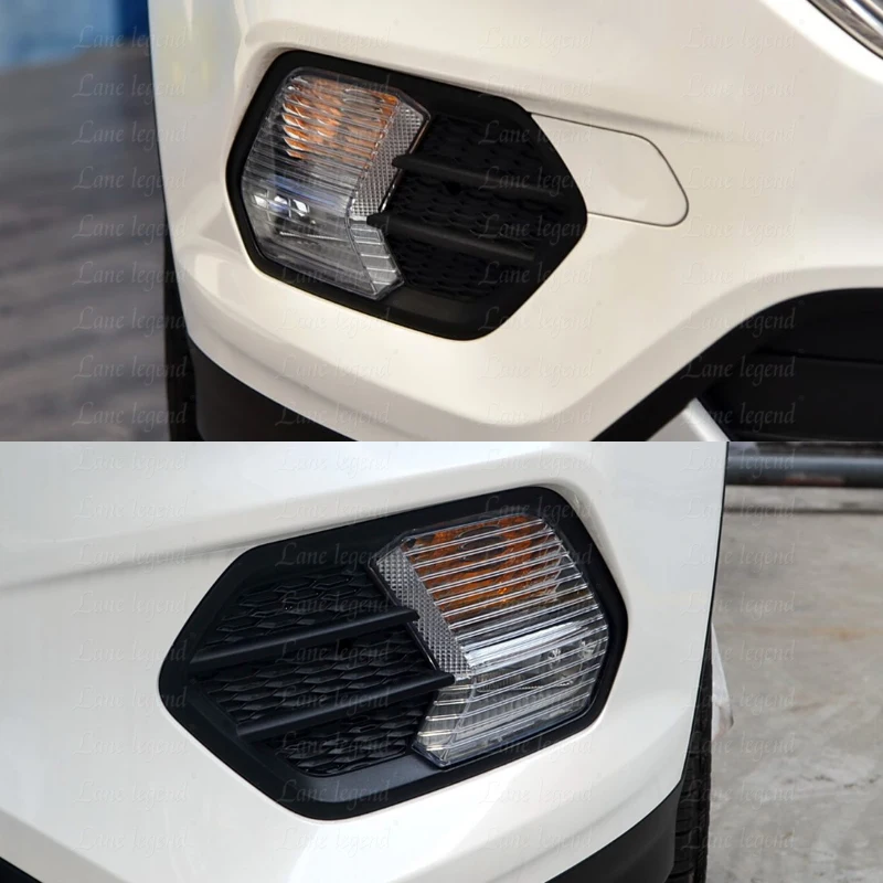 Gloss Black Front Bumper Fog Light Cover Grille For Ford Escape Kuga 2017 2018 2019 Fog Lamp Frame Tuning Accessories