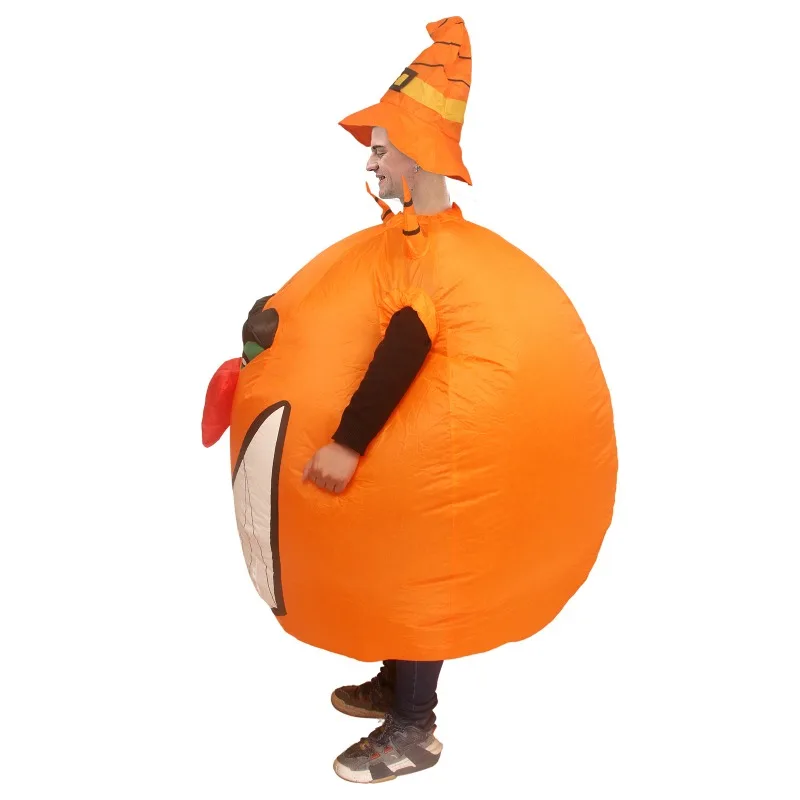 Disfraz de Halloween de calabaza naranja para hombre y mujer, traje inflable para fiesta de carnaval, ropa de actuación, trajes de Mascota para adultos