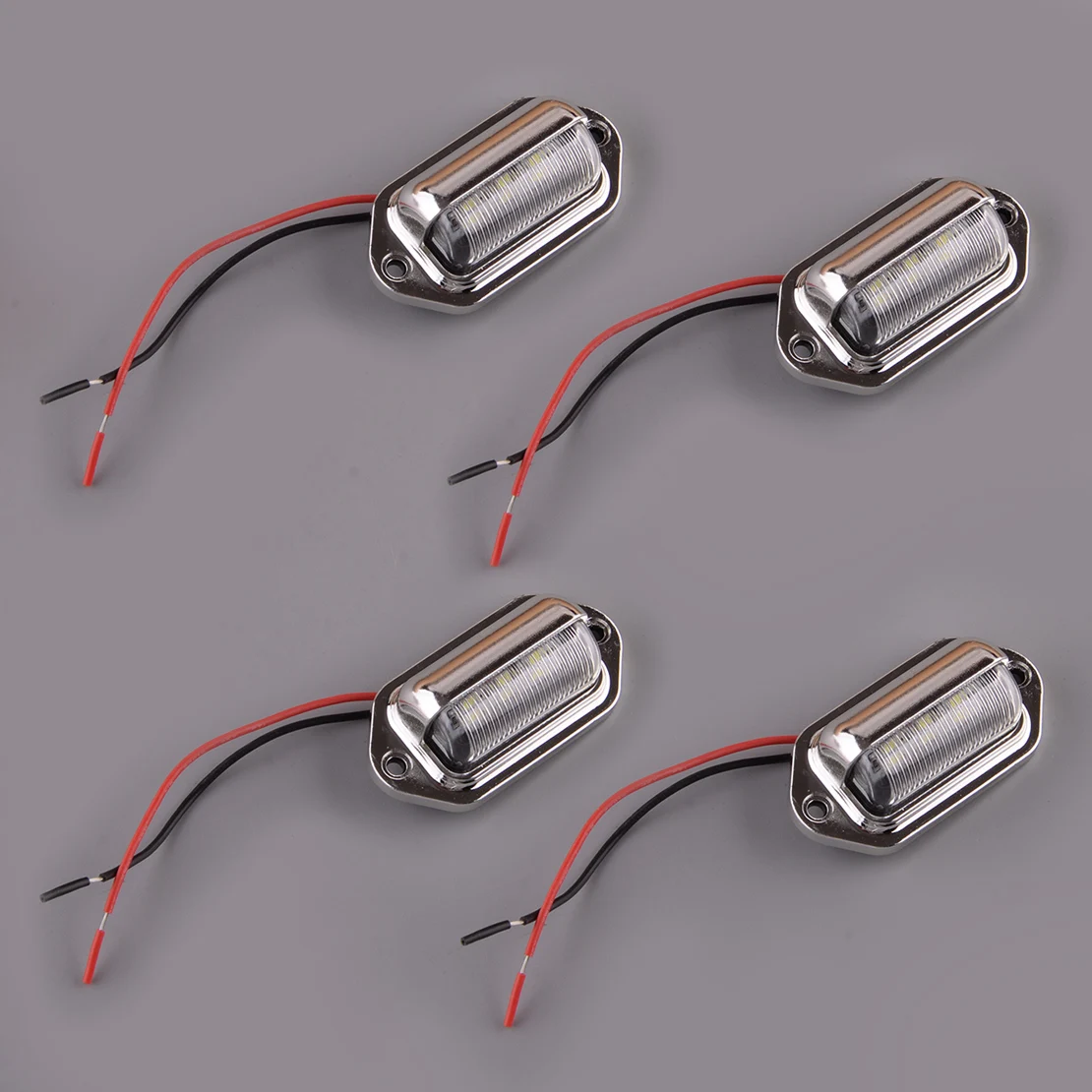 4Pcs Waterproof LED Deck Courtesy Stern Transom License Number Plate Light 12V-24V For Car Marine Boat Trailer Motorcycle Truck