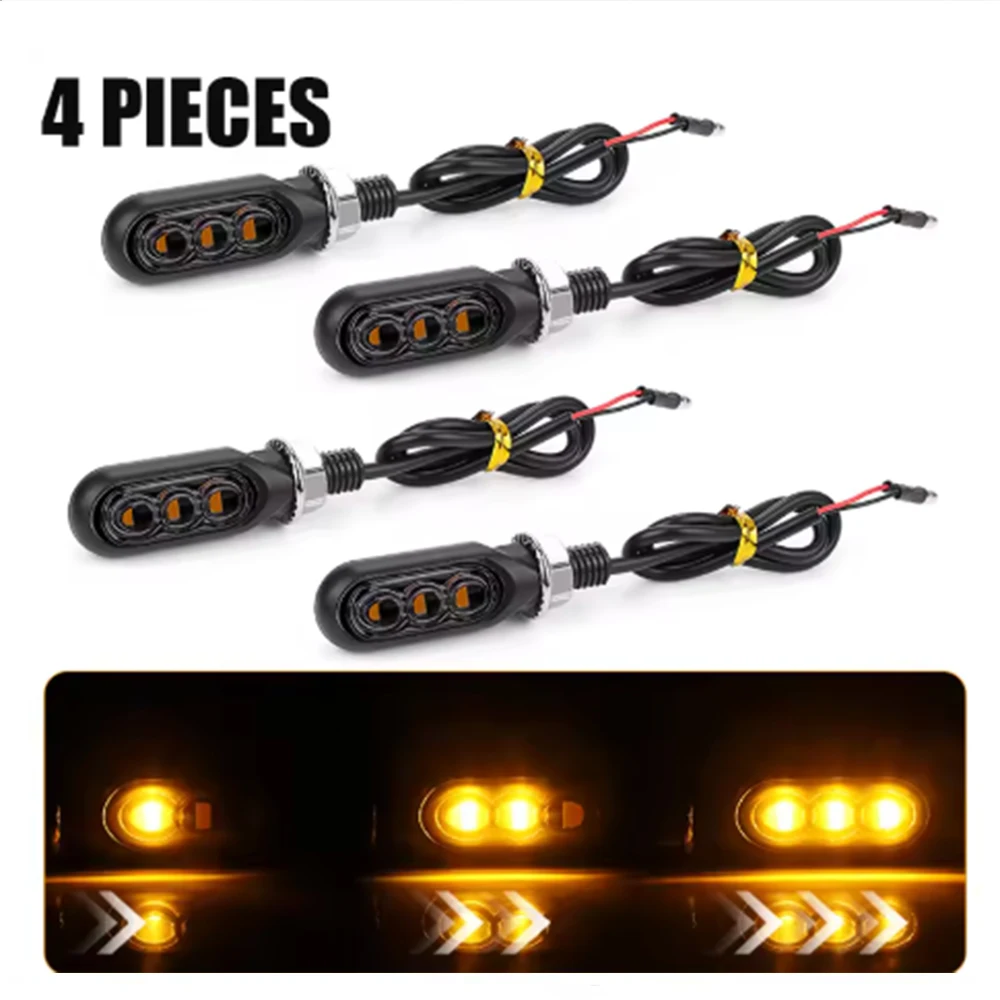 4 قطعة دراجة نارية بدوره أضواء الإشارة تتدفق مصباح إشارة الاتجاه المتقطع موتو لكاواساكي ياماها مقهى المتسابق #5