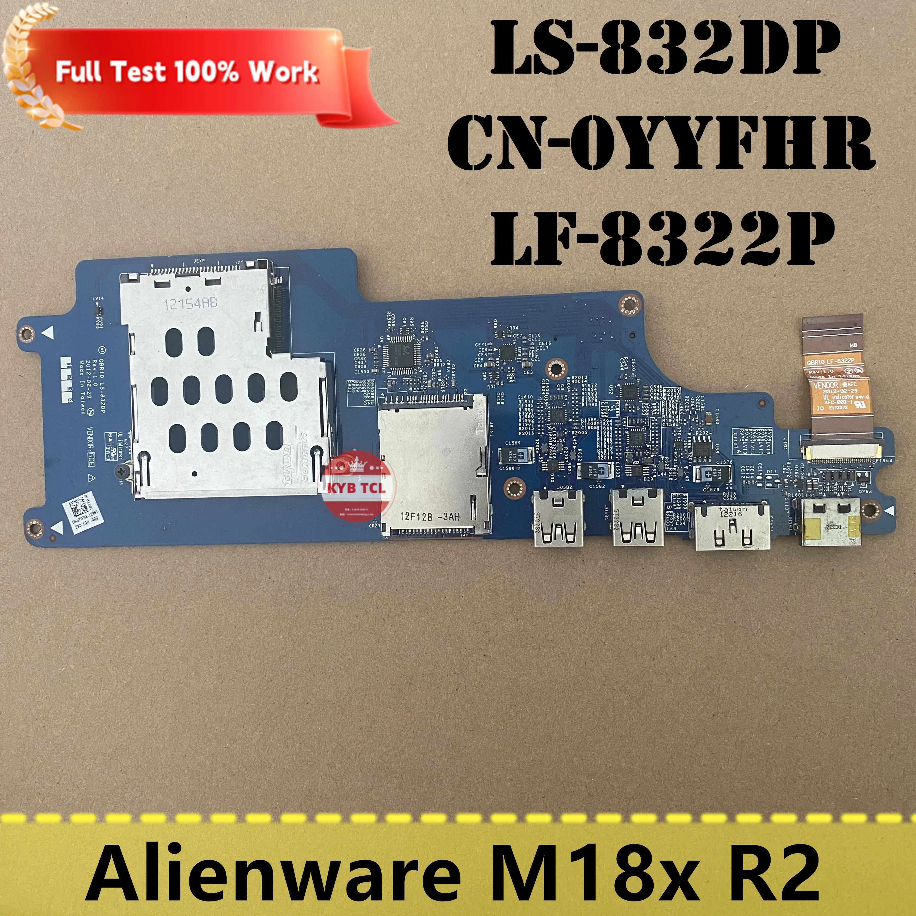 Genuine For Dell Alienware M18x R2 Laptop USB / SD Card Reader Board Or Cable LS-832DP CN-0YYFHR LF-8322P Notebook