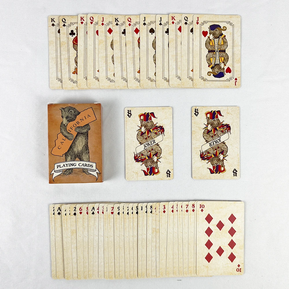 57x72mm Vintage Colourful Bear - Vintage Collectible Playing Cards ulasan dan harga