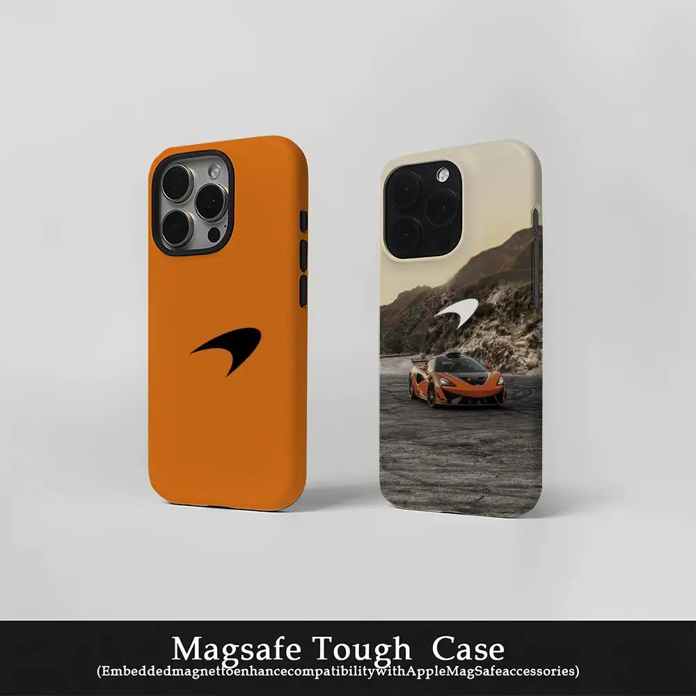 حافظة هاتف ماكلارينز للسيارة الرياضية حافظة هاتف مغناطيسية لهاتف آيفون 16 15 14 13 12 11 Pro Max X XR XSMax 7 8 Plus طبقة لامعة من الصلب #2