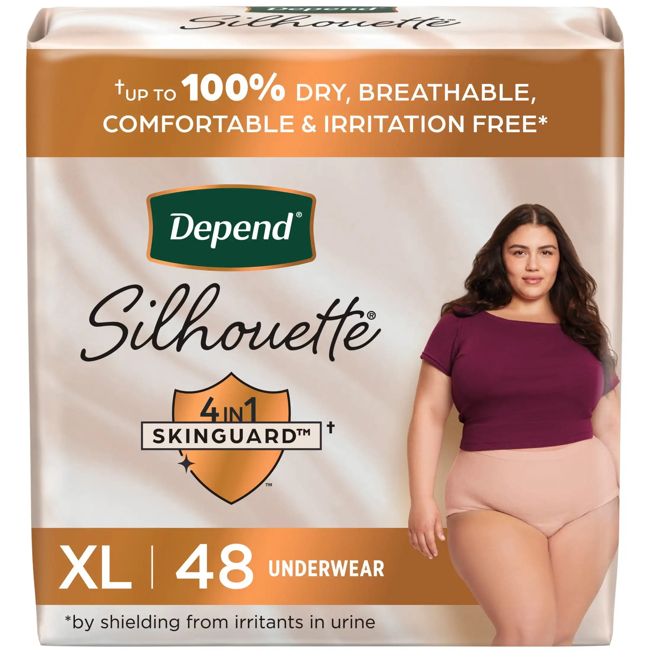 

Silhouette Women's Incontinence & Postpartum Bladder Leak Underwear, Xl, 48 Count