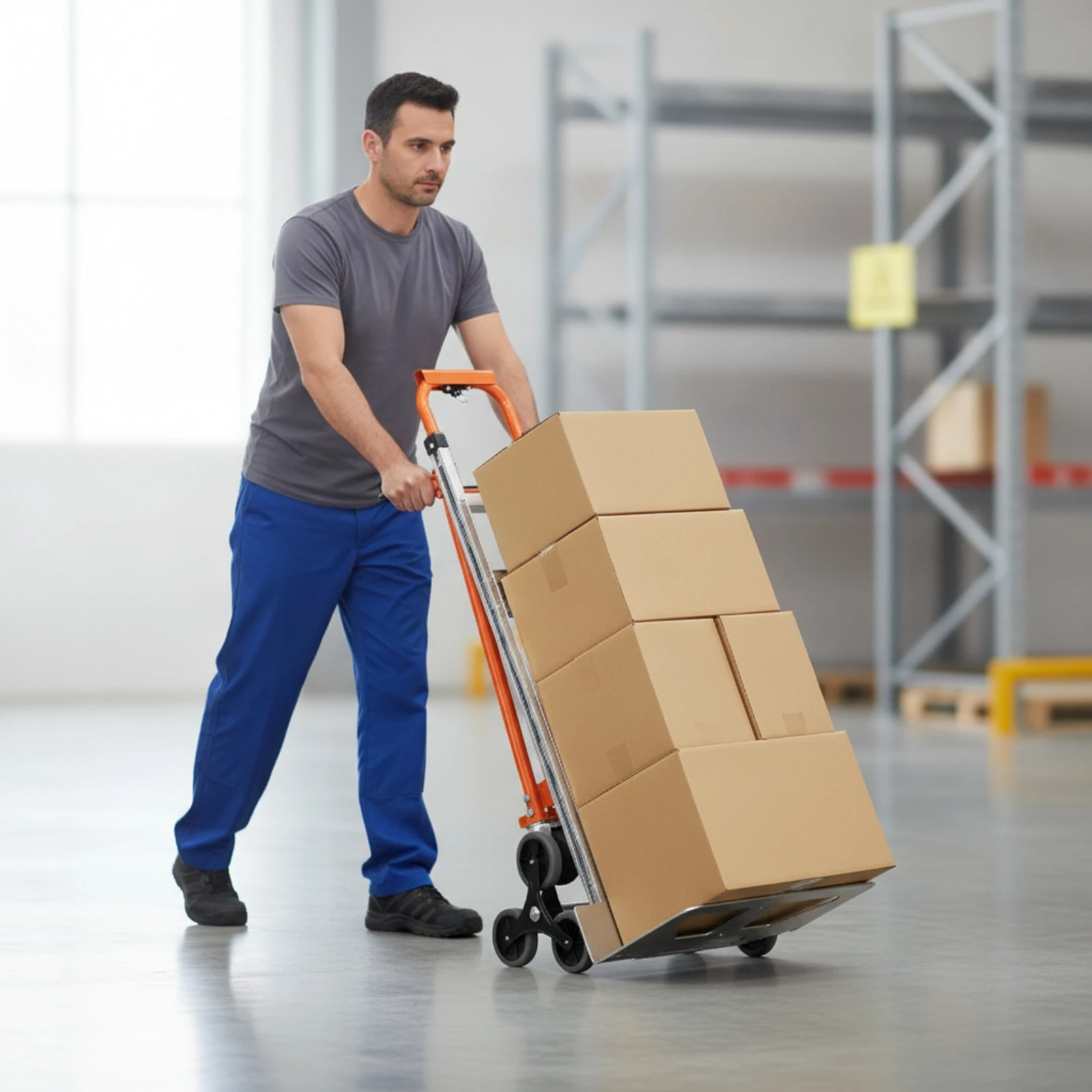 Folding Hand Truck Telescoping Hand Truck with Four Wheels Foldable Utility Cart Heavy-Duty Collapsible Dolly Easy Storage