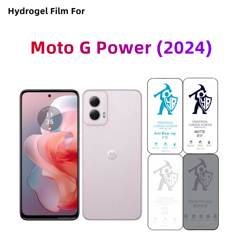 Película de hidrogel mate para Moto G Power (2024), Protector de pantalla HD para Moto G Power (2024), cuidado de los ojos, protección mate antiespía, 2 uds.