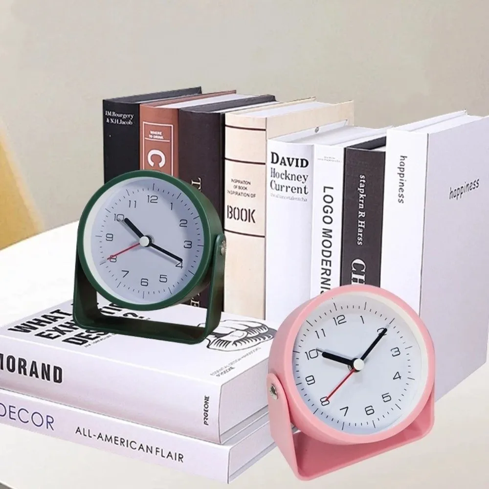 New Rotatable Alarm Clock Stable Candy Colored Desk Clock Battery Operated Multi-scene Table Clock Bedroom Decoration