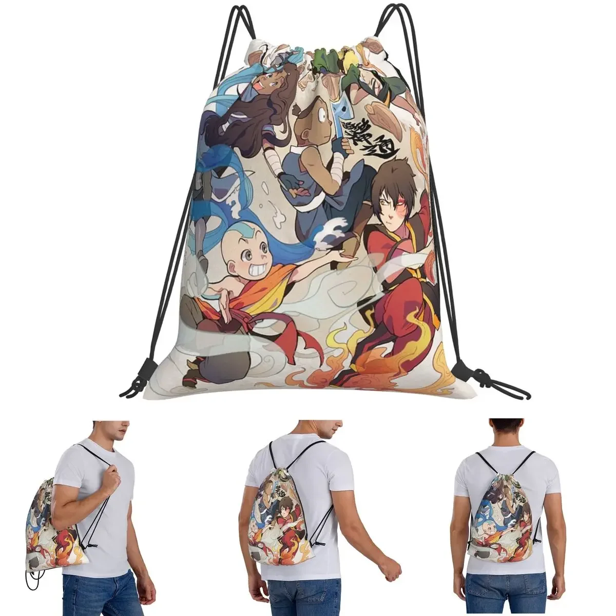 

Рюкзаки «Аватар: Последний маг воздуха», модные портативные сумки на шнурке, карманная сумка для хранения, сумки для книг для школы путешествий