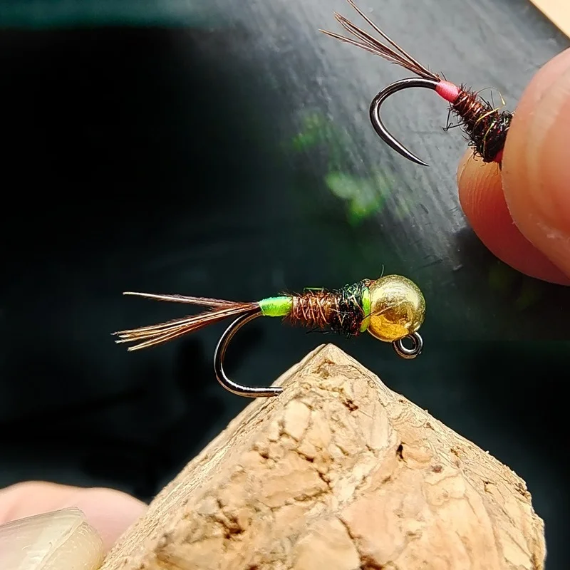 1 Stück Neuer Sinkender Wolframkopf-Nymphen-Fliegenfischerköder Jighead-Nymphen-Fliegen-Set Realistische Insektenköder Angelköder-Zubehör – Detail 5