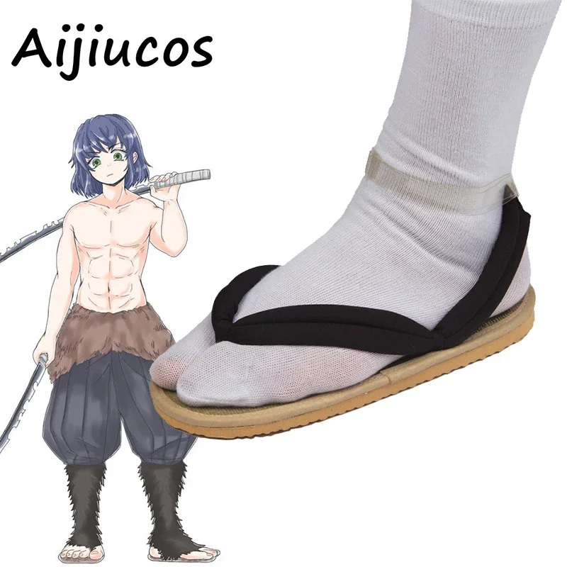 

Anime Demon Slayer Hashibira Inosuke Cosplay Shoes Halloween Party Sandals Slippers For Unisex