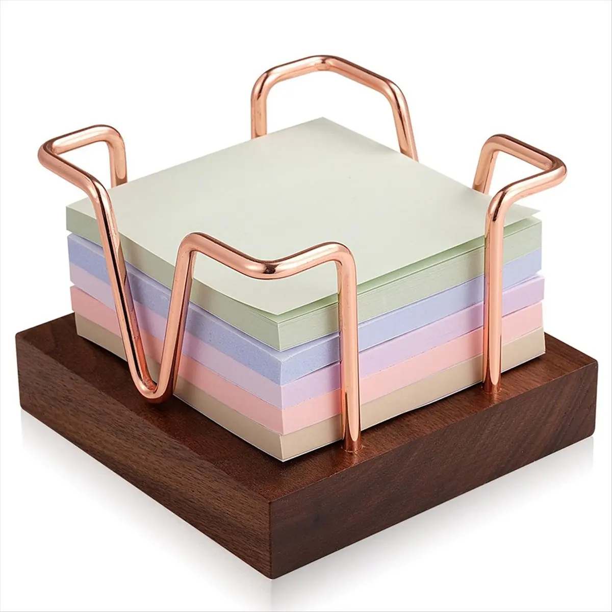 Best of 2026 Wood Sticky Note Holder, 3 X 3 Inch Self-Stick Note Memo Pad Holder for Desk, Notepad Dispenser for School
