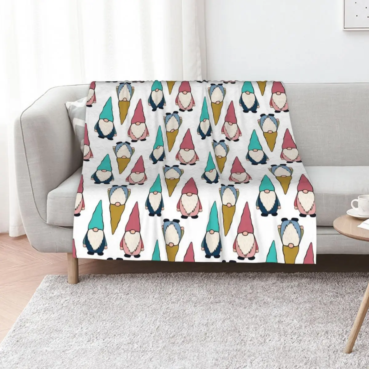 Gnome sticker pack and pattern 1 Throw Blanket Hairys bed plaid Thermal Decorative Throw Nap Travel Blankets