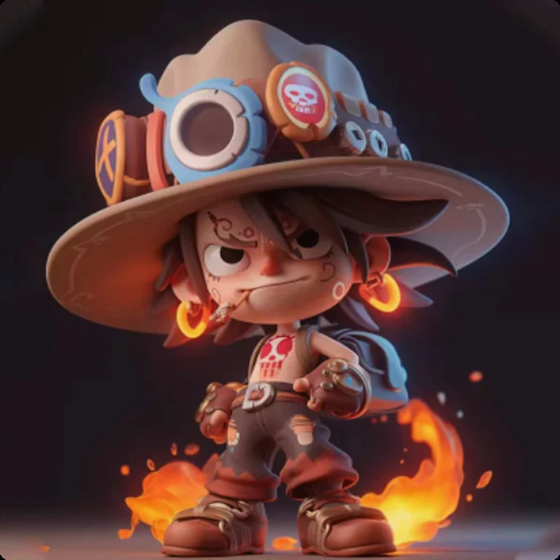 

Hot-selling Ready-to-ship One Piece GK Ultrablue Gift, Chibi Ace Potus, Cowboy Ace Anime Figurine, Decorative Gift