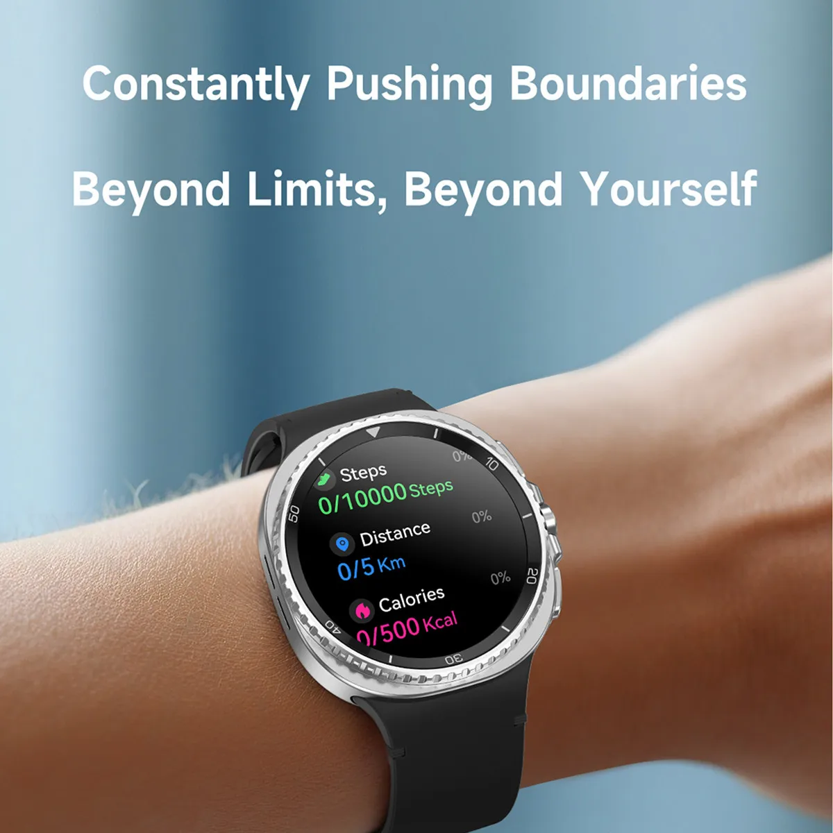 Jam Tangan Pintar Bahasa Ibrani Mendukung Bezel Putar Asisten Suara Panggilan Bluetooth 3ATM Tahan Air Layar 1.43 Inci Pelacak Kebugaran