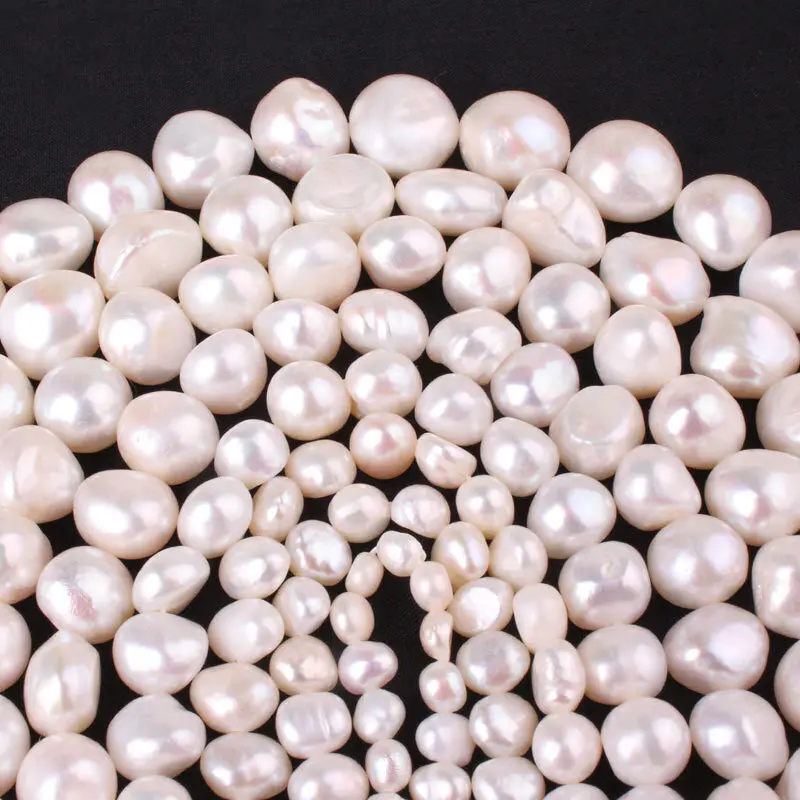 Natural White Freshwater Pearl Freeform Loose Stone Beads For Jewelry Making DIY Necklace Bracelet Strand 15\