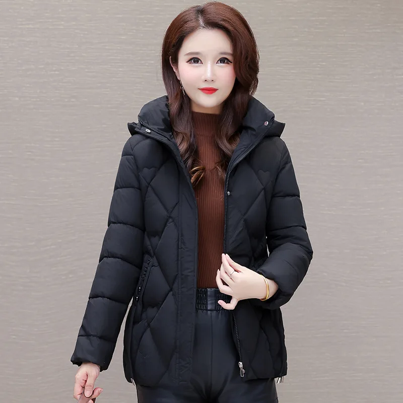 Mom\'s Big Size Clothing Down Cotton Jacket Temperament Short Loose Coat for Women Warm Outerwear Ladies Coats Female Parkas