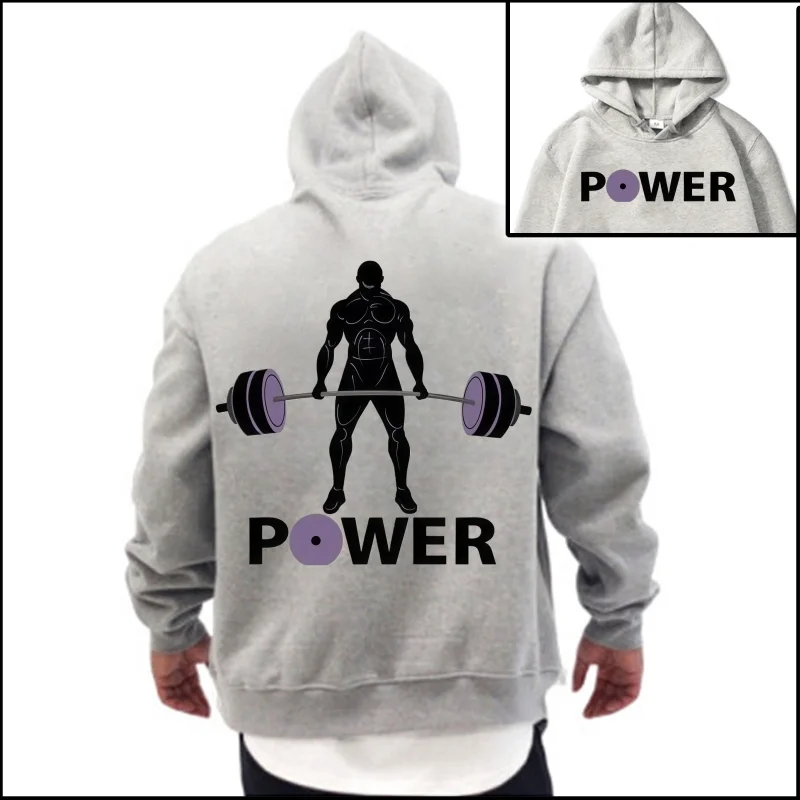 

Men's Fitness Fleece Hoodie, Autumn Winter Sports Style with Cozy Fleece Lining for Gym Sessions & Outdoor Fitness
