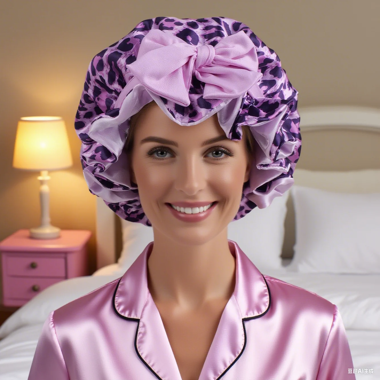 

1 PC Women's Reversible Satin Bonnet, Leopard Print Double-Layered, Soft & Breathable for Hair Care, Everyday Wear & Travel Esse