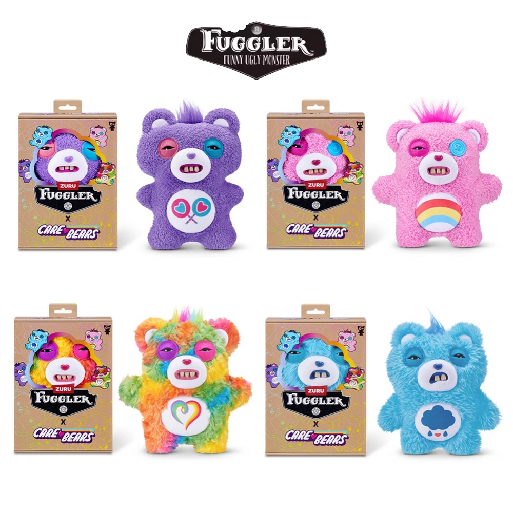 Fuggler Co-branded Care Bears Plush Toys Original Cute Happy Grumpy Share Unity Bear Peluche Funny Ugly Monster Stuffed Doll