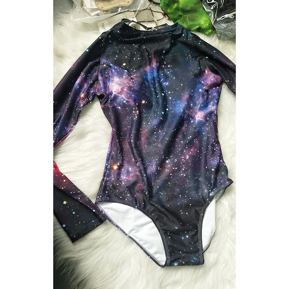 

Women Star Galaxy Letoard Ballet Bodysuit, Great Elasticity Dance Basic Training Jumpsuit Yoga Tights Sea Beach Leotard