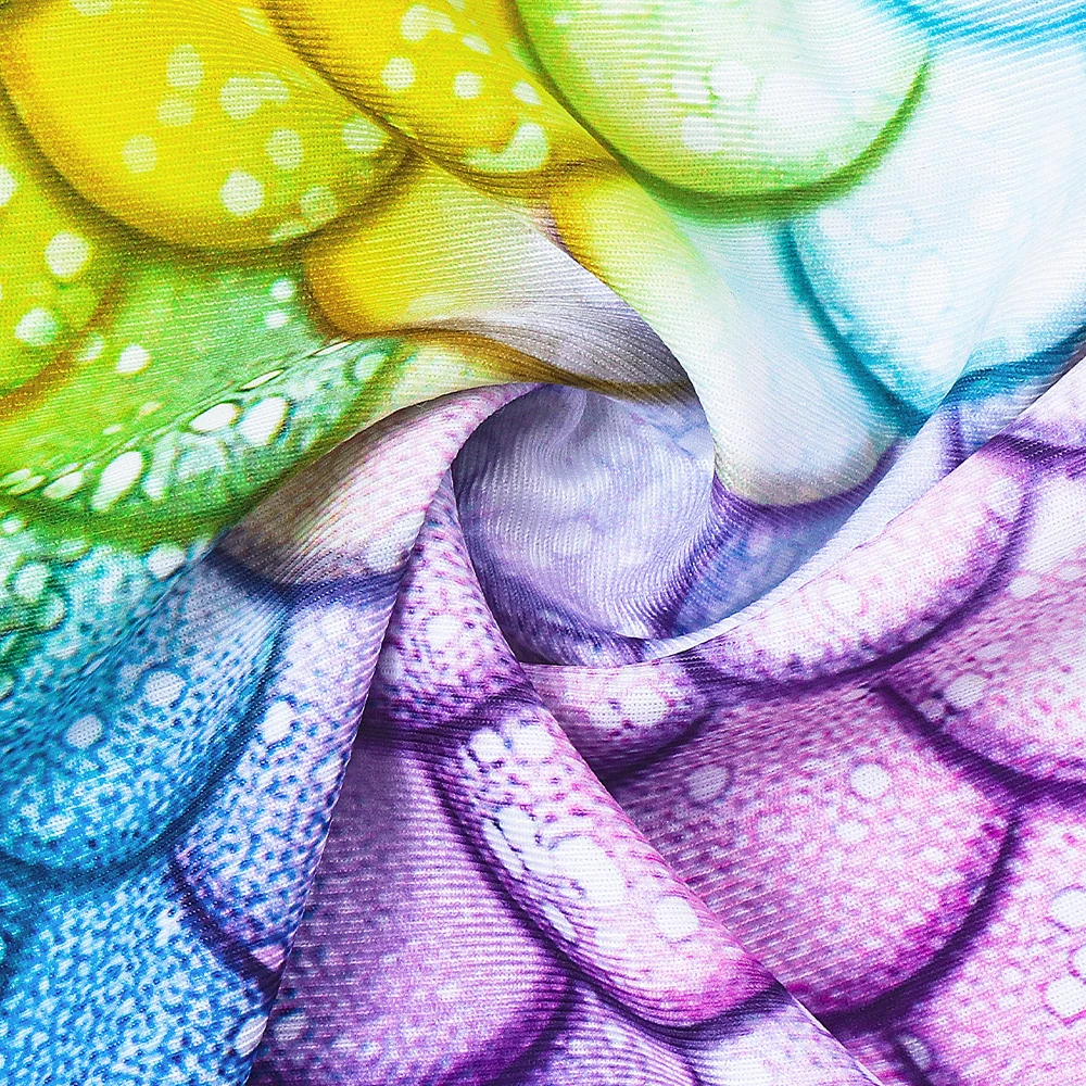 Mädchen Meerjungfrauenflossen-Bikini 3-teiliges Set, Badeanzug mit Fischschuppen-Print, Prinzessinnen-Mode-Performance-Bademode, Schwimmkostüm für Kinder – Detail 14