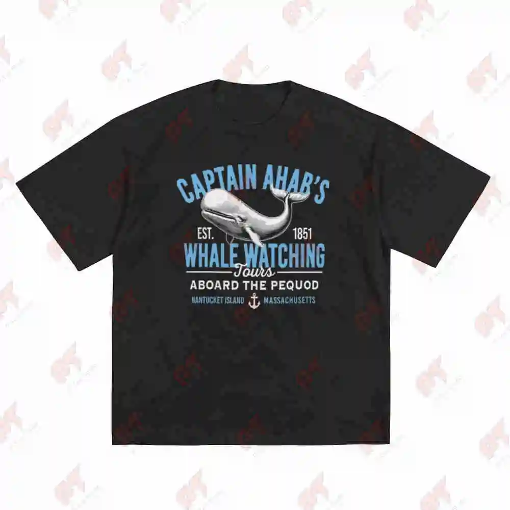Captain Ahab's Whale Watching Tours Short Sleeve Tee 100% Cotton T-Shirt
