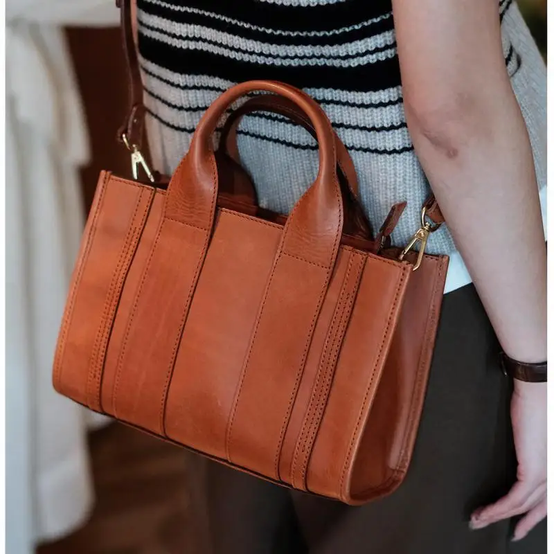 

outdoor party luxury genuine leather women's handbag fashion vintage designer handmade real cow leather shoulder crossbody bag