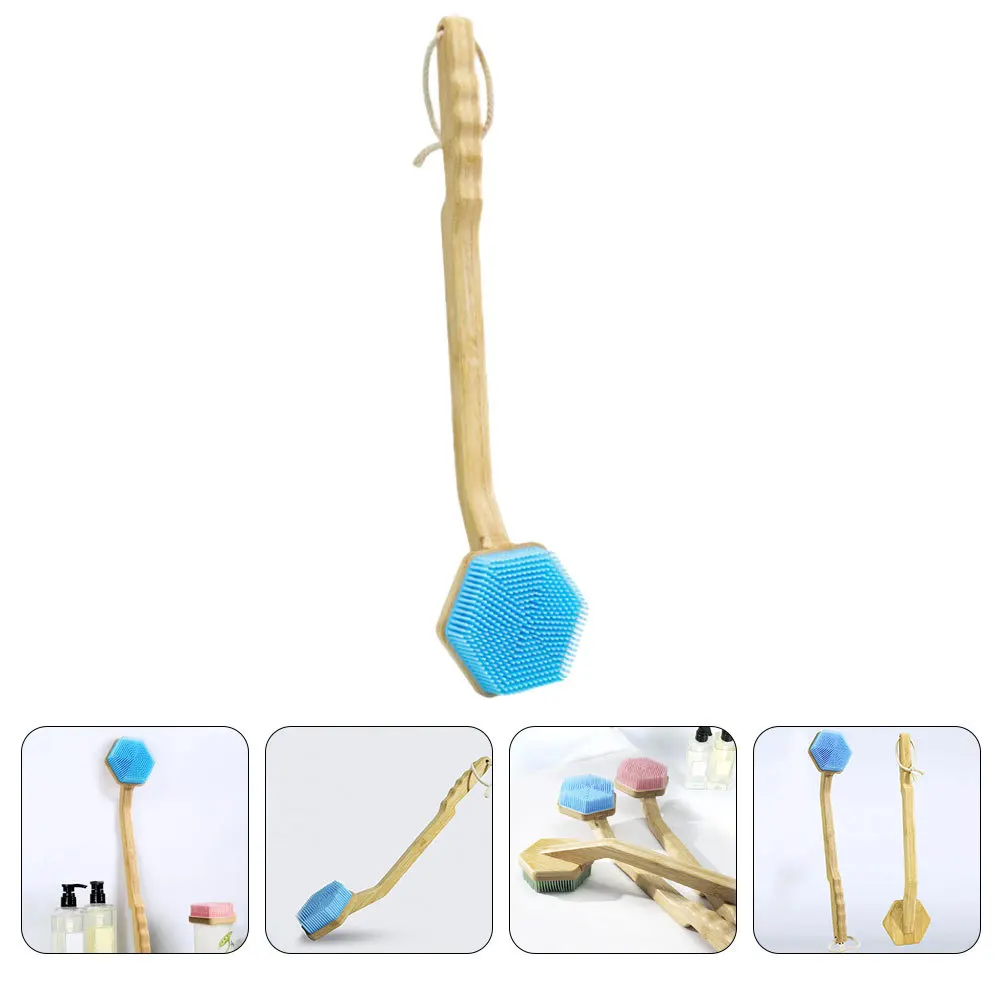 

Shower Body Brush Premium Durable Long Handle Flexible Bristles Hanging Rope Design Back Scrubber Bath Brush for Shower Cleaning