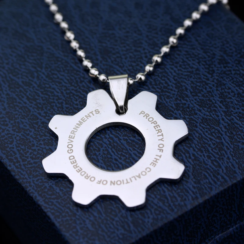 Punk War Machine Pendant Necklace For Men Sport Stainless Steel Reaction Furnace Necklace Metal Slivery Cool Jewelry