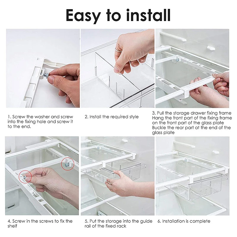 Transparent Refrigerator Drawer Storage Box Food Organizer Freshness Drawer Box Vegetable And Fruit Spice Storage Tray