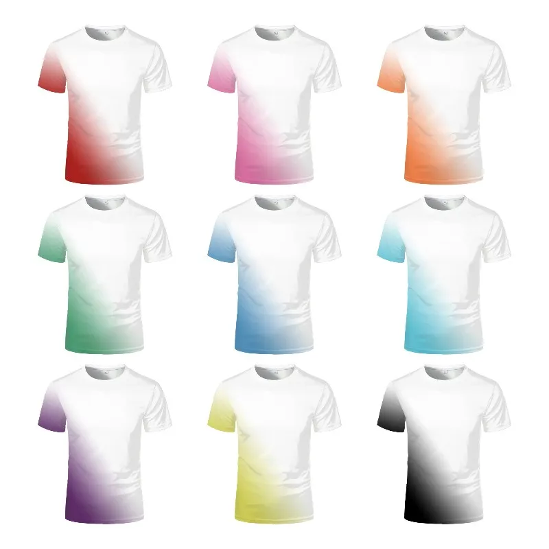 Fashion Tie Die Short Sleeve  Candy Color T-shirt Casual Clothes Sublimation Blank Tee Tops  For Custom Logo Photo Text Print