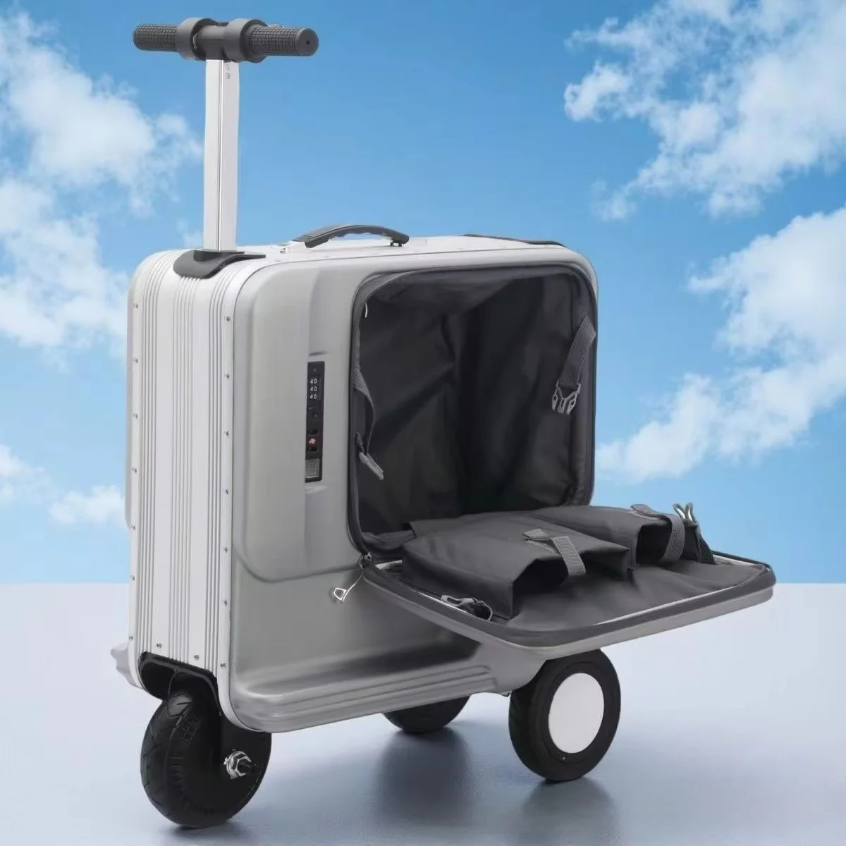

24Inch Household Electric Trolley Luggage Plastic Case with Charging Port Minimalist Lux.ury for Travel Commuting