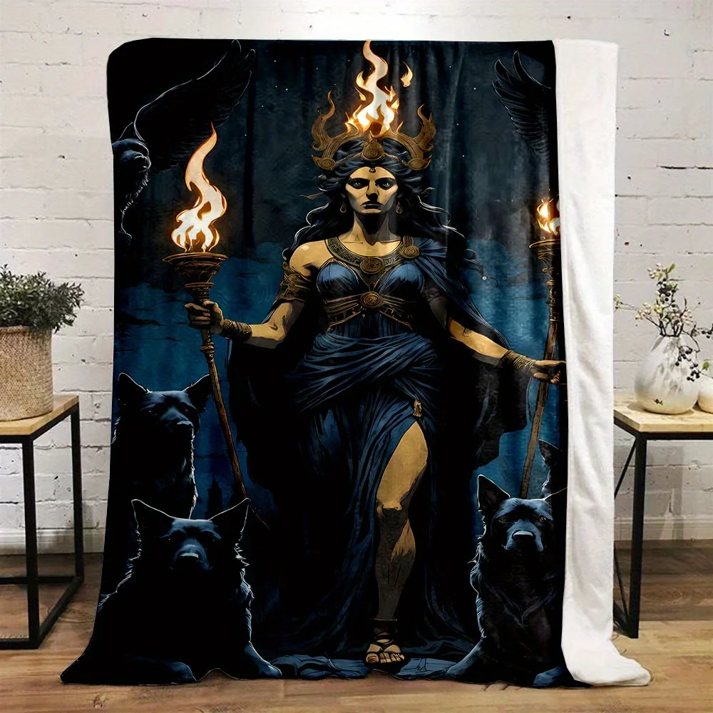Handheld Torch Sexy Night Goddess Hekate Print All-Season Nap Office Small Throw Blanket, Family Blanket, Gift for Family and Fr