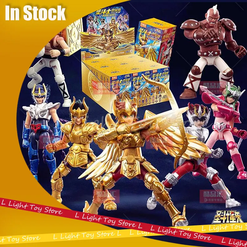 In Voorraad Blokees Saint Seiya Galaxy Versie 01 Aiolos Shura Ikki Shun Jabu Marin Assembly Model Speelgoed Blind Box Gouden Saint Standbeeld