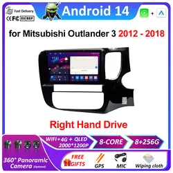 Smart System for Mitsubishi Outlander 3 RHD 2012 2013 2014 2015 - 2018 Autoradio Wireless Carplay Bluetooth Cooling fan WIFI 4G
