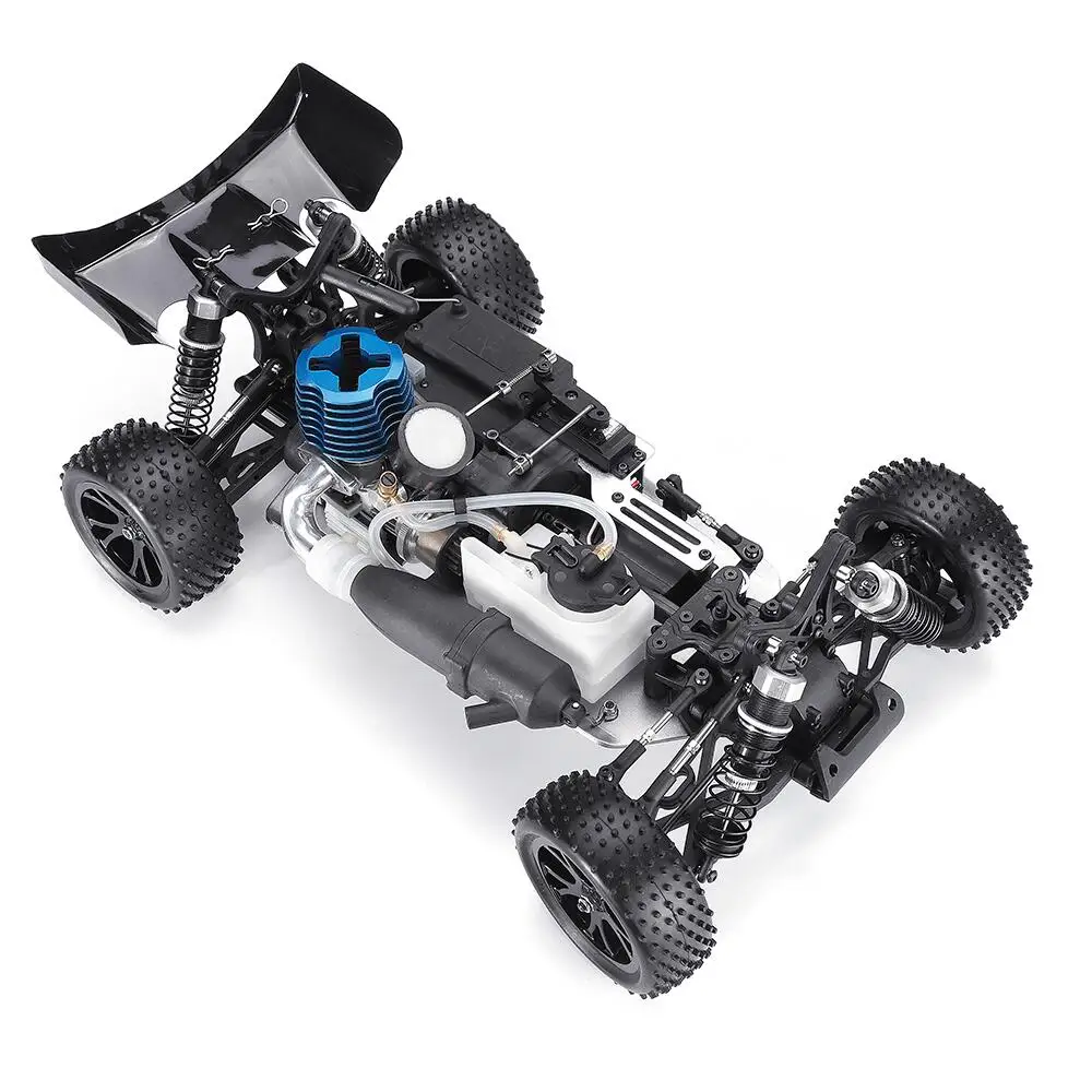 VRX RH1006 1/10 escala 4WD Nitro RTR todoterreno Buggy de alta velocidad 2,4 GHz RC coche regalos para niños (con motor de metanol Force.18))-negro rojo