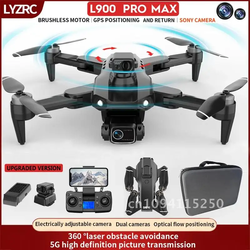 L900 MAX PRO GPS Drone 4K Professional HD Dual Camera 5G Quadcopter RC Toys Foldable Obstacle 360° Wifi Dron Avoidance Brushless