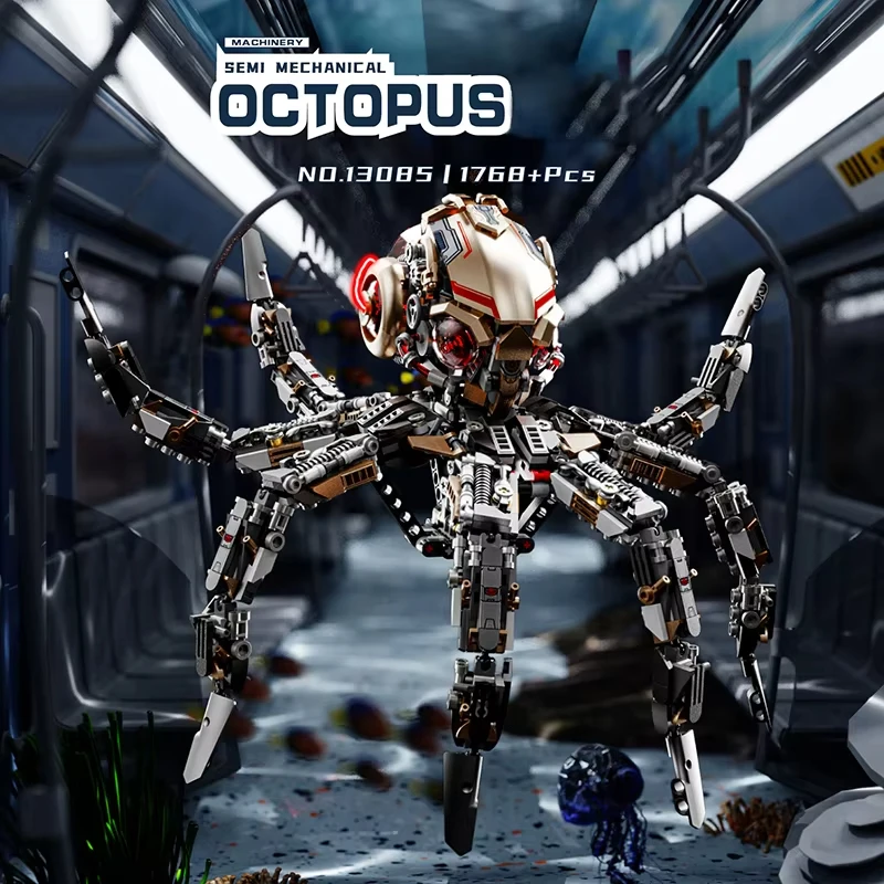 Tiere Bausteine Papagei Adler Wal Käfer Modell Mechanische Octopus Ziegel Mit Licht Desktop Sammlung Spielzeug Kinder Geschenke