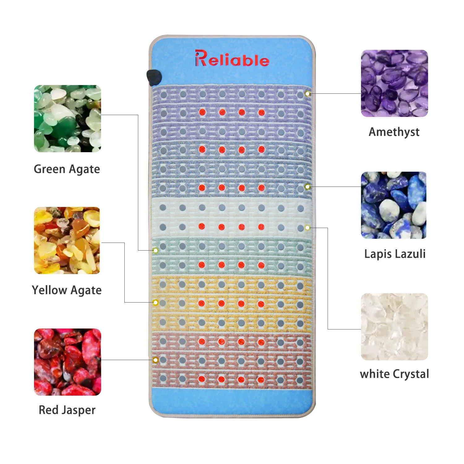 Reliable Natural Crystal Mat Red Light Therapy Photon Mat Negative Oxygen Far Infrared PEMF Yoga Mat