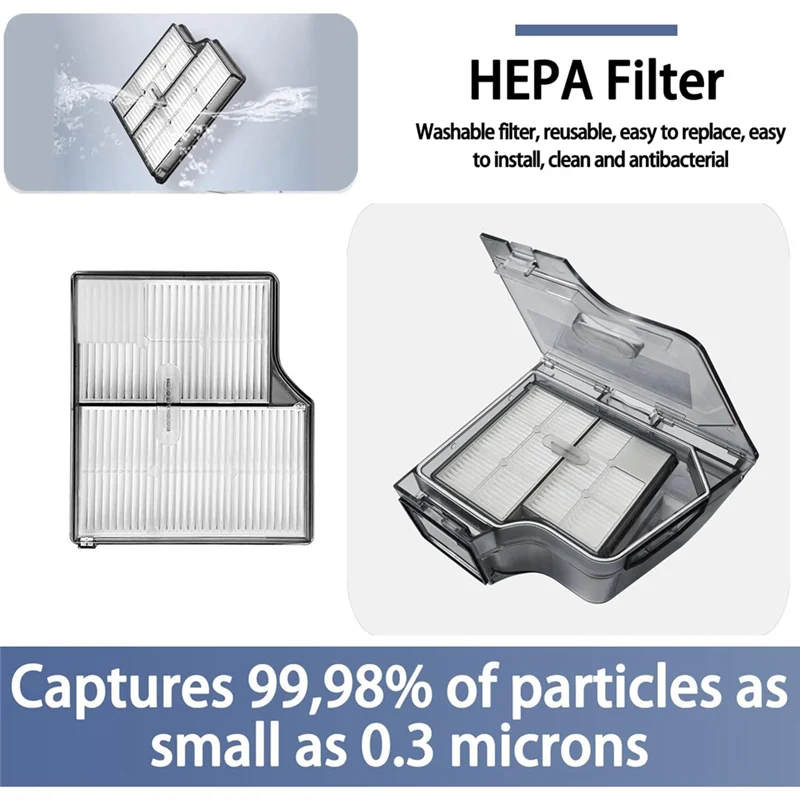 

AB15-Filter Replacement For Roborock Saros 10/G30 Robot Vacuum Cleaner Part Washable Filter High Efficiency Filters 6PCS