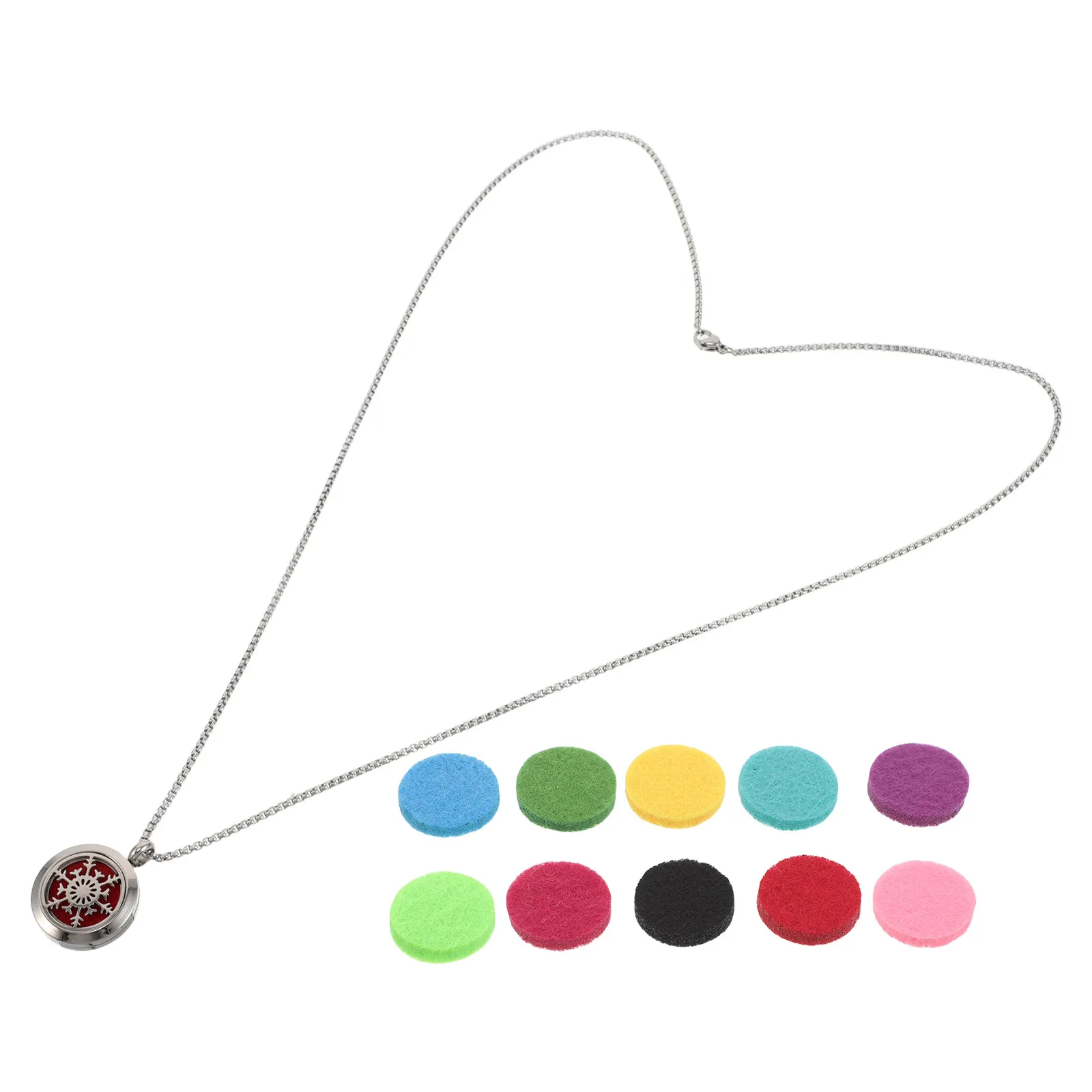 

Hollow Snowflake Aromatherapy Diffuser Necklace for Essential Oils Portable Wearable Scent Jewelry for Women Men Personal