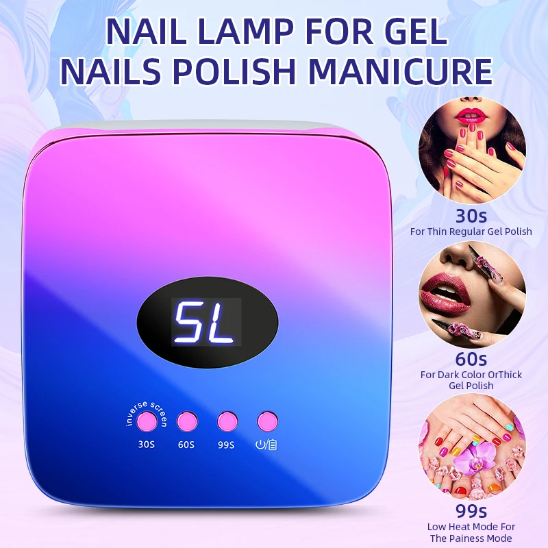 Poderoso UV Gel Nail Lâmpada com Motion Sensing, LED Nail Dryer para Manicure, Pedicure Salon Ferramenta