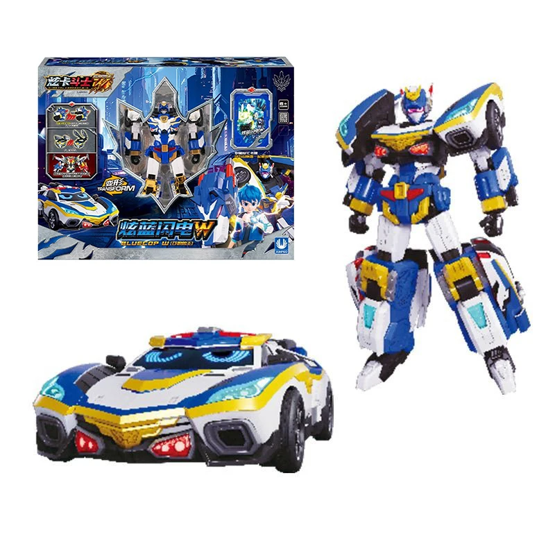 

2026 Metal Cardbot W BLUECOP W Transforming Patrol Car Figure Transformation Model Robot Toy Gifts
